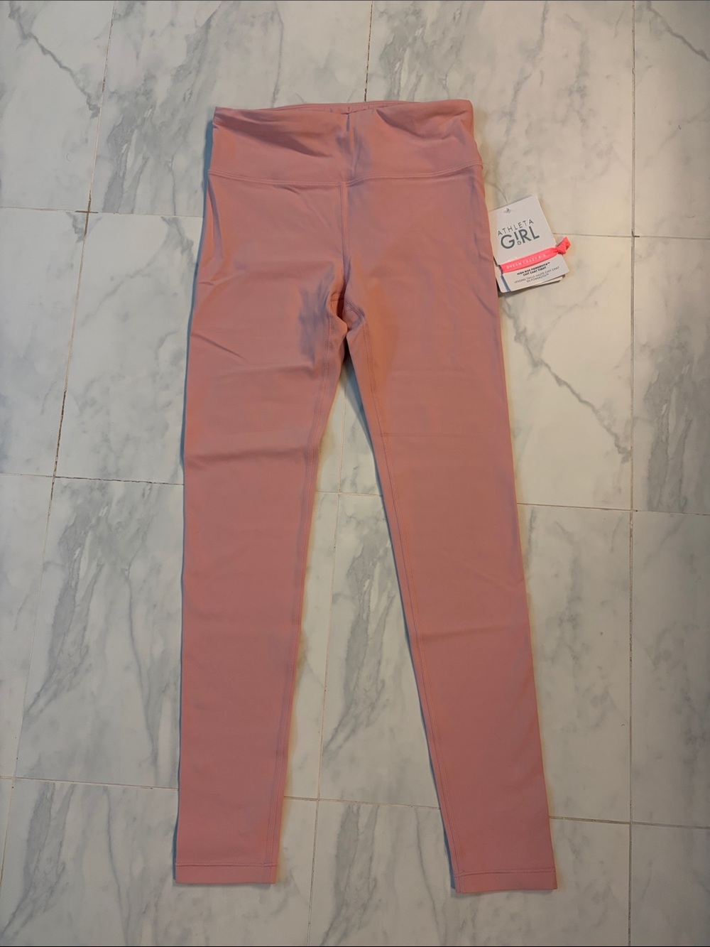 NWT Athleta Girl Pink High-Rise Powervita Chit Chat Leggings